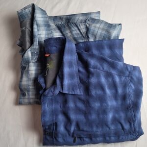 Eddie Bauer Men's Plaid Short Sleeve Button Up Shirt Lot Of 2 Size XL Tall